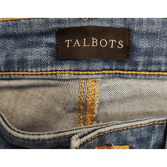 Talbots Jeans Womens 8P Petites Mid-Rise Crop Flare Medium Wash Blue Denim EUC - Picture 8 of 15